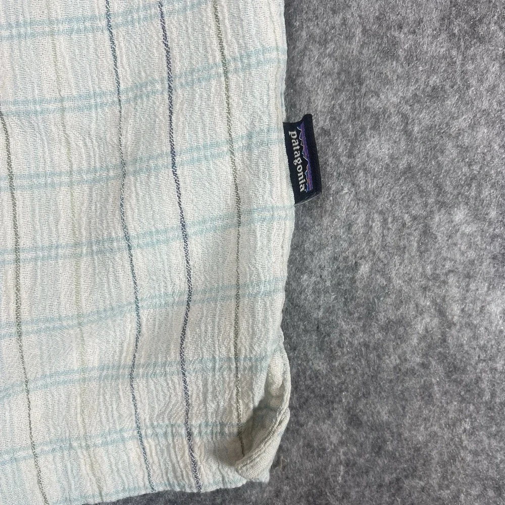 Patagonia Puckerware Men's Medium Short Sleeve Shirt Organic Cotton Seersucker